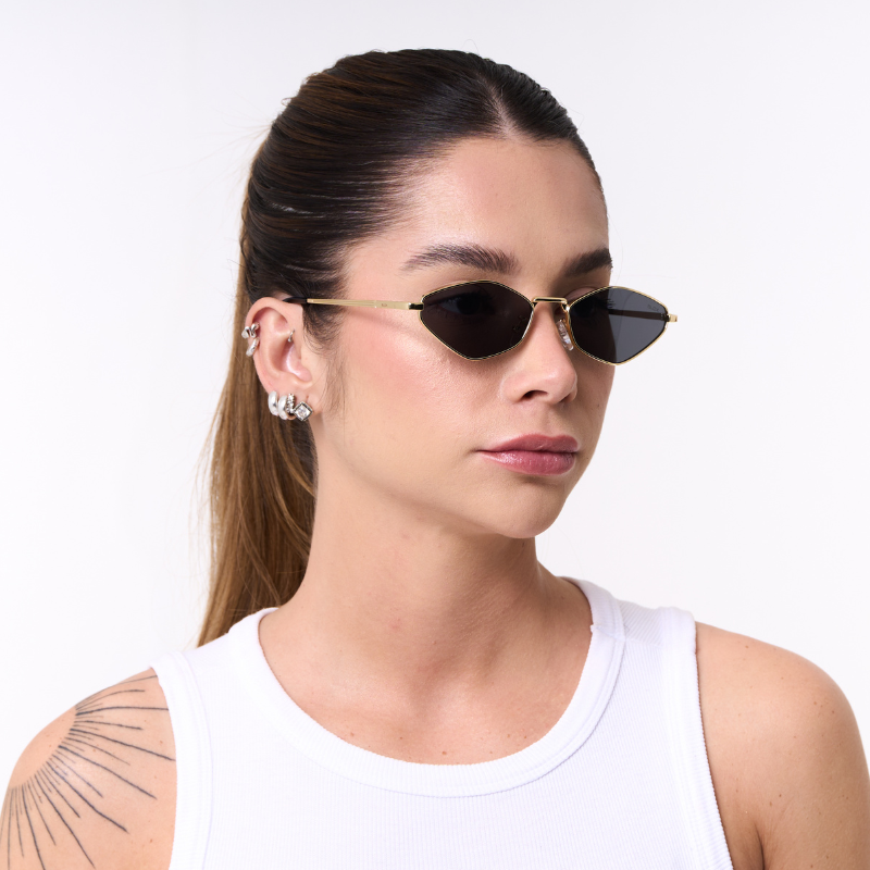 Gafas de Sol Capri: Dorado y Negro