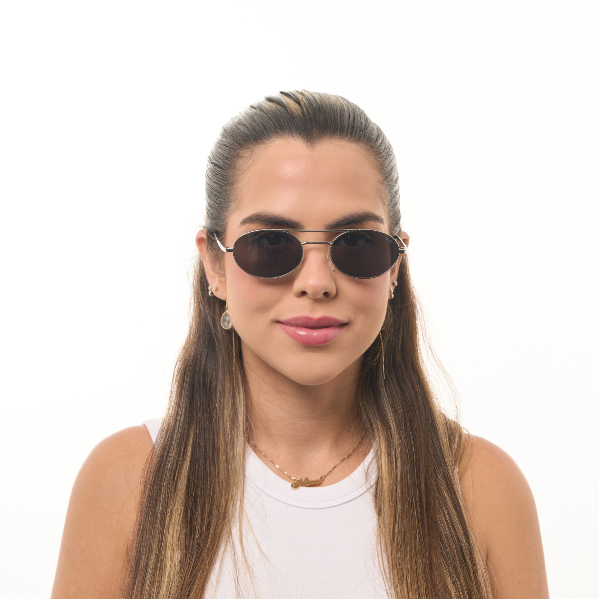 Gafas de Sol Preá – Plateado con Lentes Negras